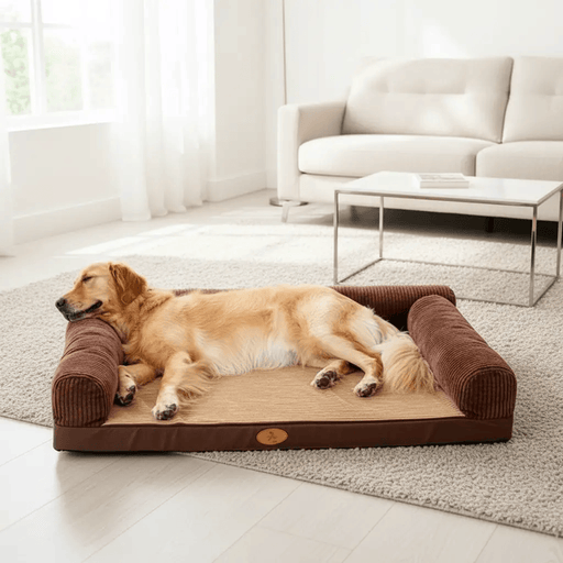 100 x 80cm M Pet Sofa Bed with L-Shaped Cushioned Support Pillow – view 4