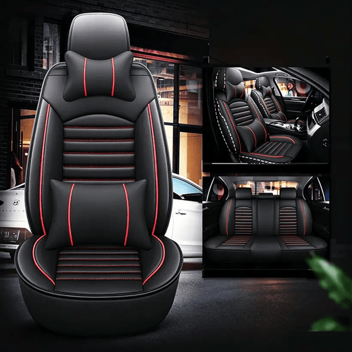 Car Seat Cover Faux Leather Cushion 5 Seater Full Set Front & Rear + Pillows – view 2