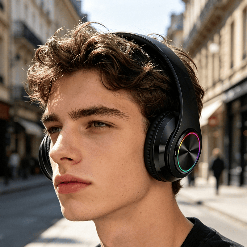 dealonline.co.nz dealonlinenz BLACK- Wireless bluetooth Headset Headphones Foldable Stereo Earphones LED Super BLACK- Wireless bluetooth Headset Headphones Foldable Stereo Earphones LED Super