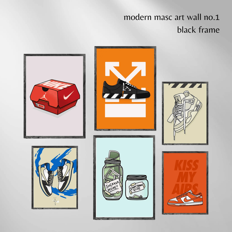 Blank Wall Print Shop Sneaker Wall Gallery - 6 piece Sneaker Wall Gallery - 6 piece