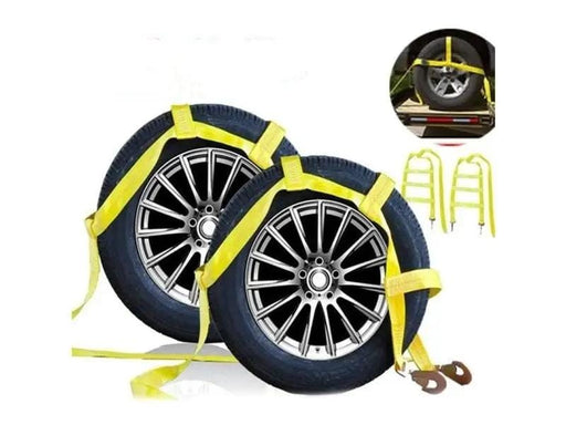 Tow Dolly Basket Straps with Flat Hook Car Dolly Straps Universal Fit Most 14"-17" Wheels – view 1