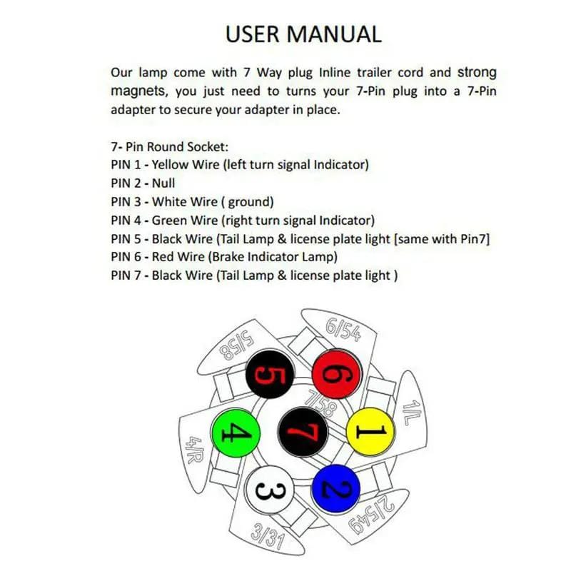 Magnetic LED Trailer Light Kit with 7 Pin Plug – view 4