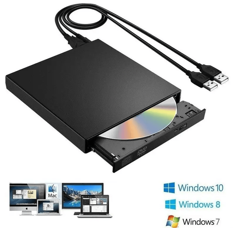 USB External CD DVD ROM Writer Burner Player Drive PC Laptop for Windows Mac – view 2