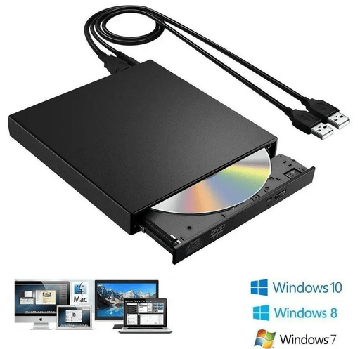 USB External CD DVD ROM Writer Burner Player Drive PC Laptop for Windows Mac – view 2