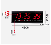 48cm Large Big Jumbo LED Wall Desk Clock Display With Calendar Temperature – view 2