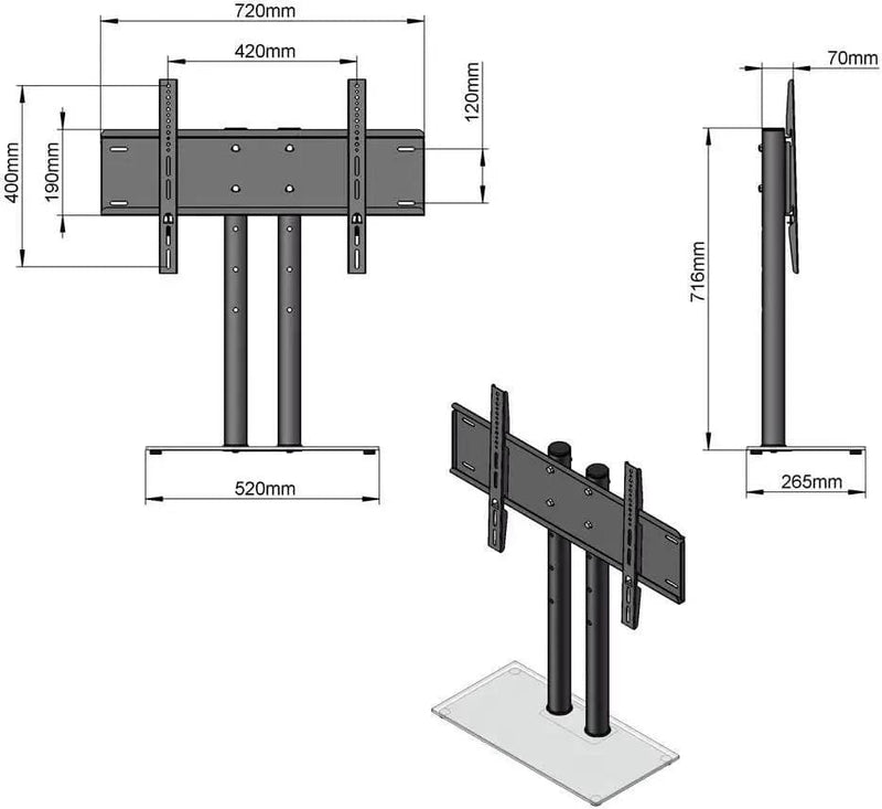 TV Stand Adjustable Universal LED LCD TV Stand 32-65" – view 7