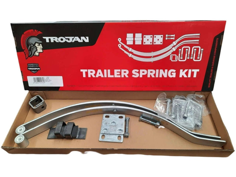 Trojan Taper Leaf Spring Kit 600kg Per Pair For Single Axle Trailers Dacromet Coated Complete Set – view 1