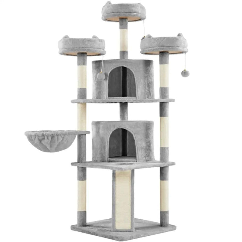 Yaheetech Large Cat Tree Big Cat House Plush Cat Tower Large Cat Tree Big Cat House Plush Cat Tower