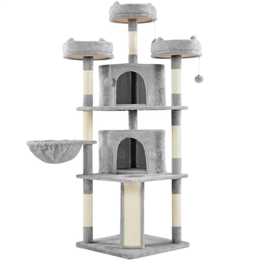 Yaheetech Large Cat Tree Big Cat House Plush Cat Tower Large Cat Tree Big Cat House Plush Cat Tower