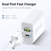 techplus 20W Fast Wall Charger – USB-C PD Charger with Type-C Cable TechPlus 20W USB C PD Fast Wall Charger With Cable