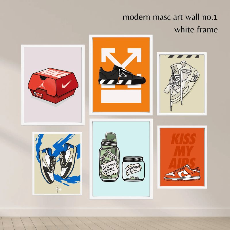 Blank Wall Print Shop Sneaker Wall Gallery - 6 piece Sneaker Wall Gallery - 6 piece