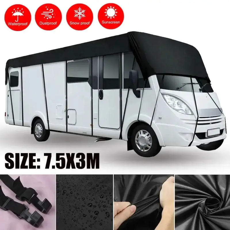 Habicare HBC 210D Black RV & Motorhome Roof Protective Cover 210D Black RV And Motorhome Roof Protective Cover