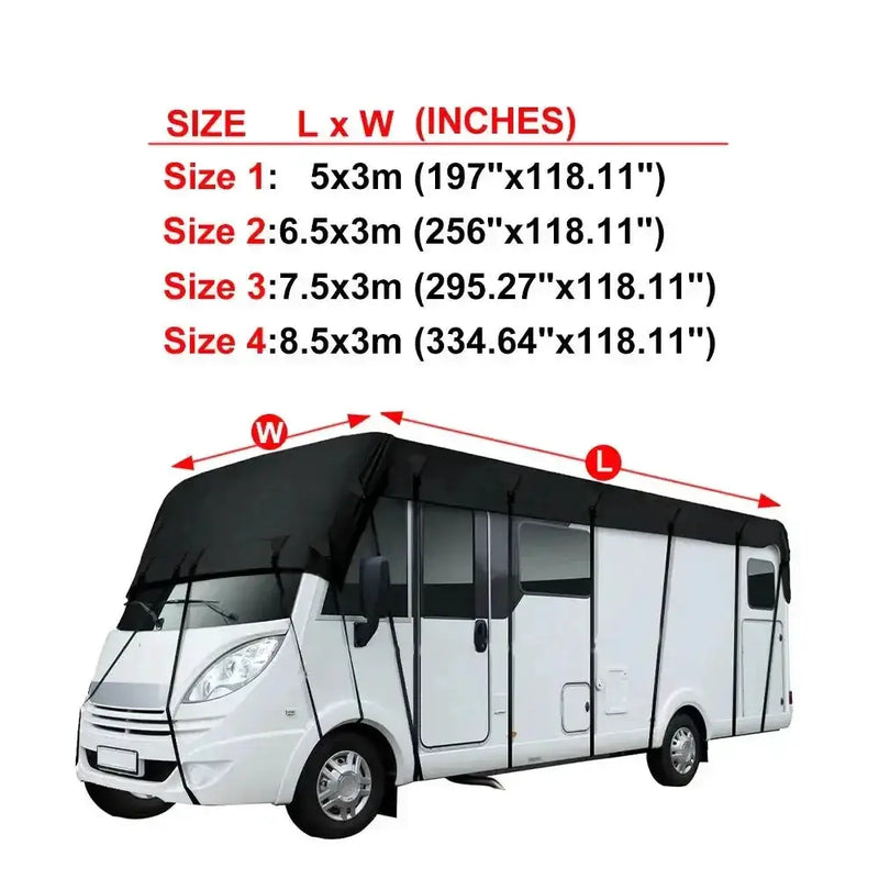 Habicare HBC 210D Black RV & Motorhome Roof Protective Cover 210D Black RV And Motorhome Roof Protective Cover