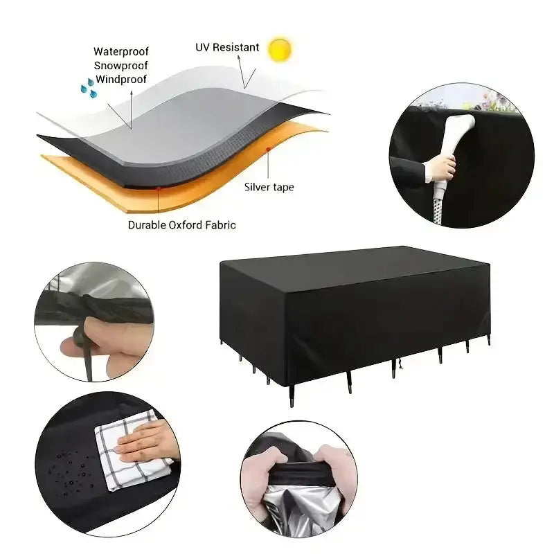 210D Oxford Waterproof Garden Table Cover – UV & Windproof (different sizes available) – view 4