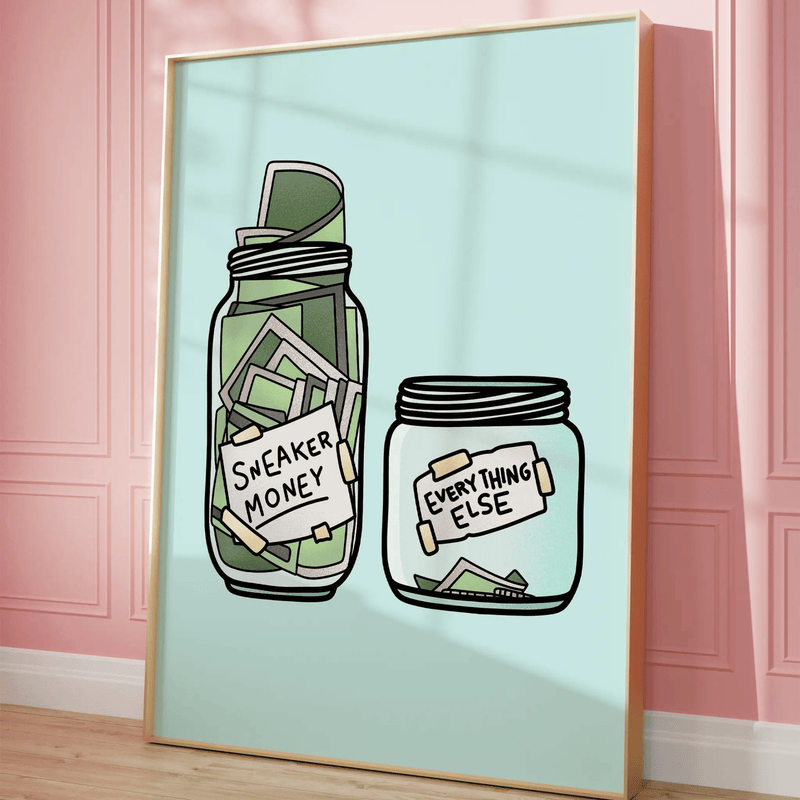 Blank Wall Print Shop Print Material Sneaker Money Sneaker Money