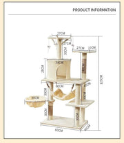 Cat Tree Scratching Post with Mouse 125CM - Beige – view 2