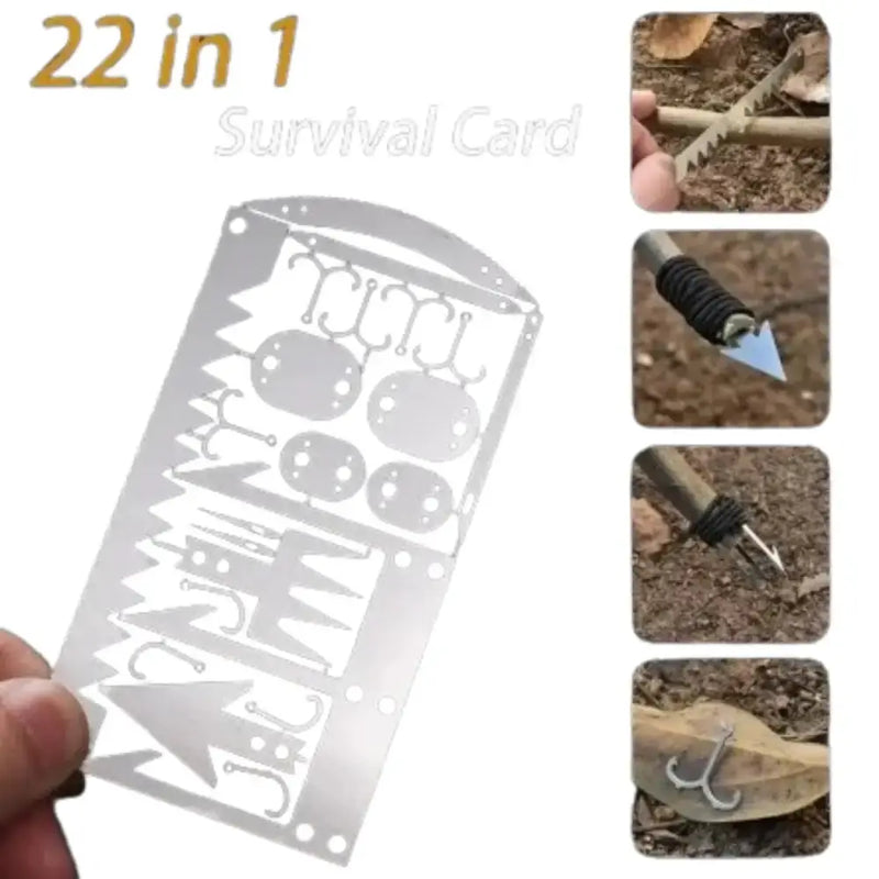 Habicare SS 22-in-1 Stainless Steel Survival Tool Card 22-In-1 Stainless Steel Survival Tool Card Outdoor