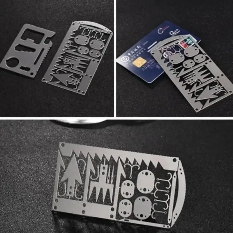 Habicare SS 22-in-1 Stainless Steel Survival Tool Card 22-In-1 Stainless Steel Survival Tool Card Outdoor