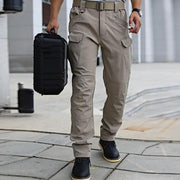 Men's Tactical Pants Water Resistant Flex Ripstop Cargo Pants - Black – view 7