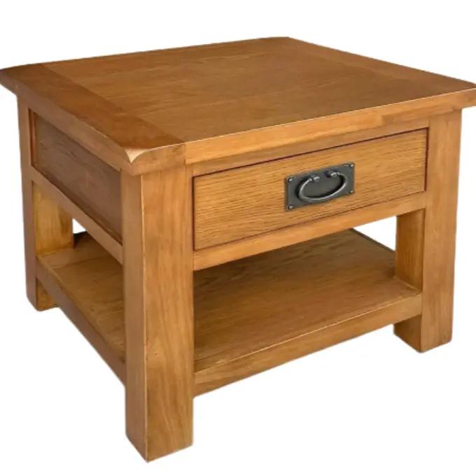 BroDeals Lamp Table Oak Lamp Table with One Drawer Oak Lamp Table with One Drawer