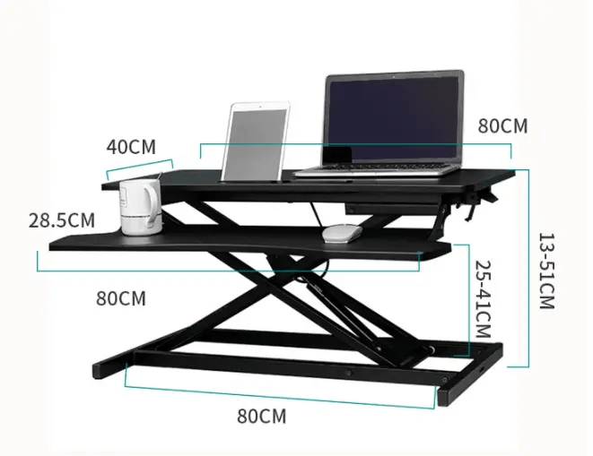 Laptop PC Monitor Computer Workstation Desk Table Converter Height Adjustable – view 3