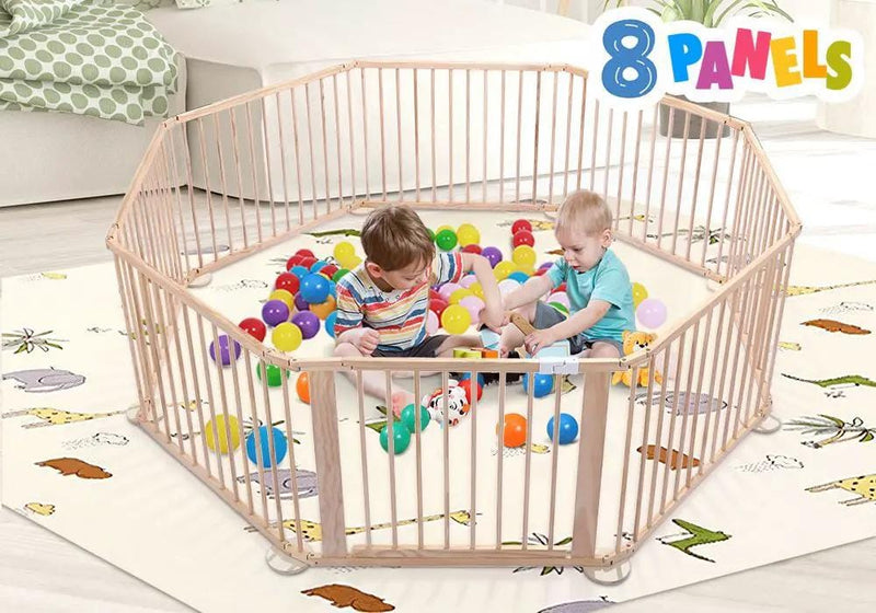 Kiwi Grab Kiwi Grab 8PC WOODEN BABY PLAYPEN 8PC WOODEN BABY PLAYPEN