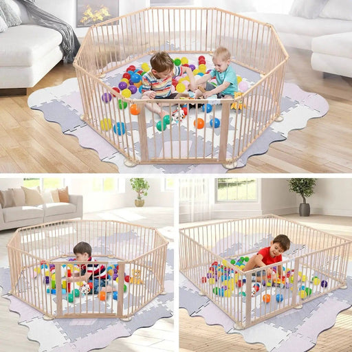 Kiwi Grab Kiwi Grab 8PC WOODEN BABY PLAYPEN 8PC WOODEN BABY PLAYPEN