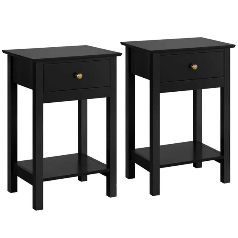 Yaheetech 2x Wood Side Table End Table Storage Cabinet Night Stand 2x Wood Side Table End Table Storage Cabinet Night Stand