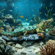 Fish Tank Decoration / Aquarium Ornament, Crocodile – view 1