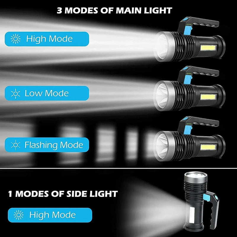 Super Bright Super Bright LED Torch Tactical 4 Models USB Rechargeable Flashlight – view 7
