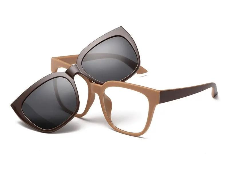 dealonline.co.nz dealonlinenz Removable Lens Sunglasses To Clear Lens Aoron TR90 Sunglasses Removable Lens Coffee Frame