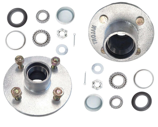Trojan Hub Kit Non Braked 4x4 Seven Sixteenth Wheel Studs Pair Galvanised 1500kg Capacity For Off Road Trailers – view 2