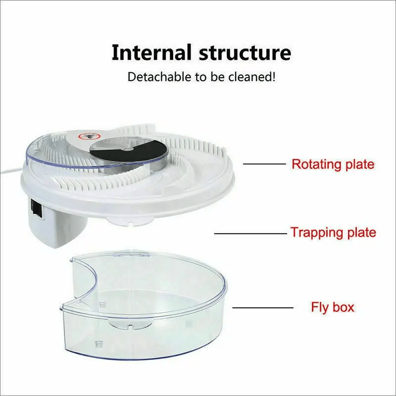 USB Fly Trap Indoor Insect Killer With Rotating Plate And Collection Box – view 3