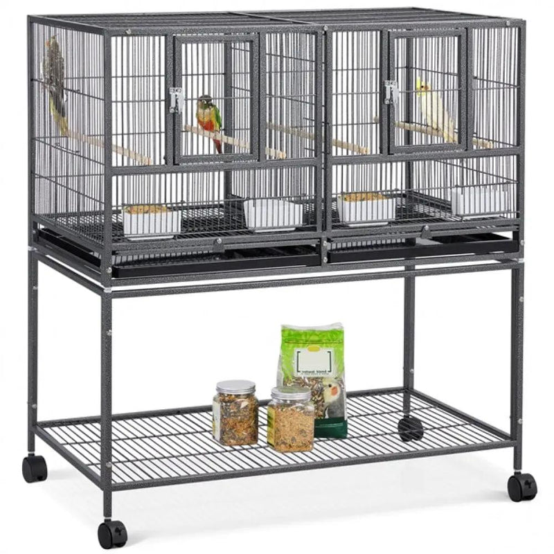Yaheetech Stackable Wide Bird Cage Divided Breeder Cage Stackable Wide Bird Cage Divided Breeder Cage
