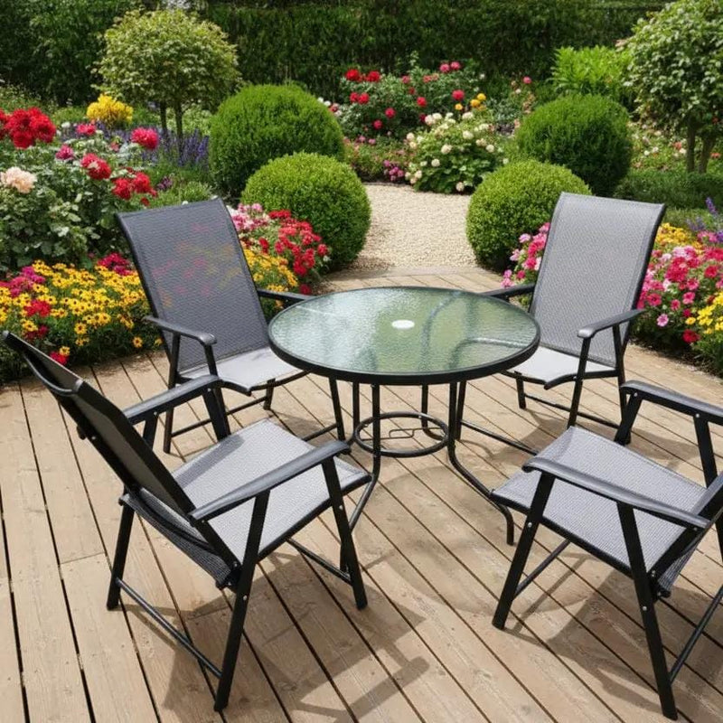 dealonline.co.nz dealonlinenz Quality Round Glass Table & 4 Chairs Quality Round Glass Table & 4 Chairs