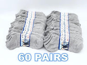 dealonline.co.nz dealonlinenz (60 Pairs) Thin Ankle Socks - GREY - M7-11/ W8-12 60 Pairs Grey Thin Ankle Socks Cotton Blend