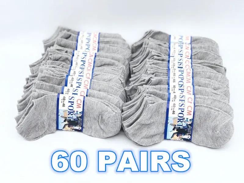 dealonline.co.nz dealonlinenz (60 Pairs) Thin Ankle Socks - GREY - M7-11/ W8-12 60 Pairs Grey Thin Ankle Socks Cotton Blend