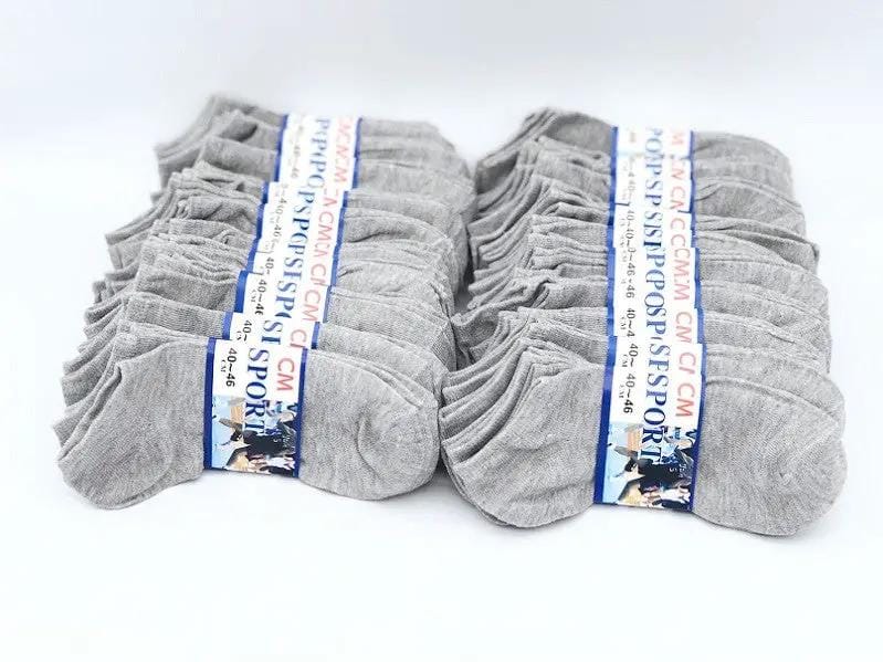 dealonline.co.nz dealonlinenz (60 Pairs) Thin Ankle Socks - GREY - M7-11/ W8-12 60 Pairs Grey Thin Ankle Socks Cotton Blend