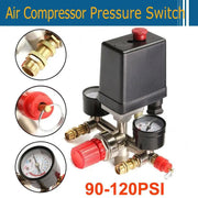Air Compressor Pressure Switch With Gauges Regulator Auto Load Unload 90-120 PSI – view 2