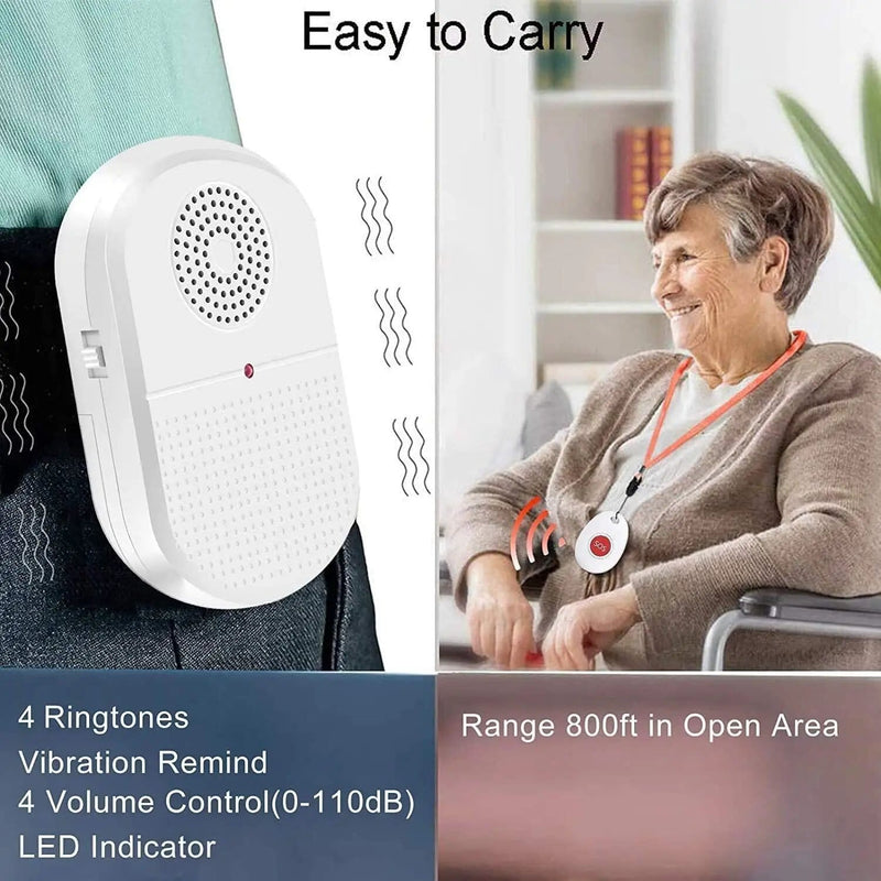 Deafquip Wireless Caregiver Pager with 2 x SOS Pendant Wireless Caregiver Pager with 2 x SOS Pendant