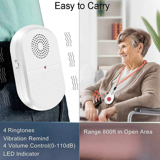 Deafquip Wireless Caregiver Pager with 2 x SOS Pendant Wireless Caregiver Pager with 2 x SOS Pendant