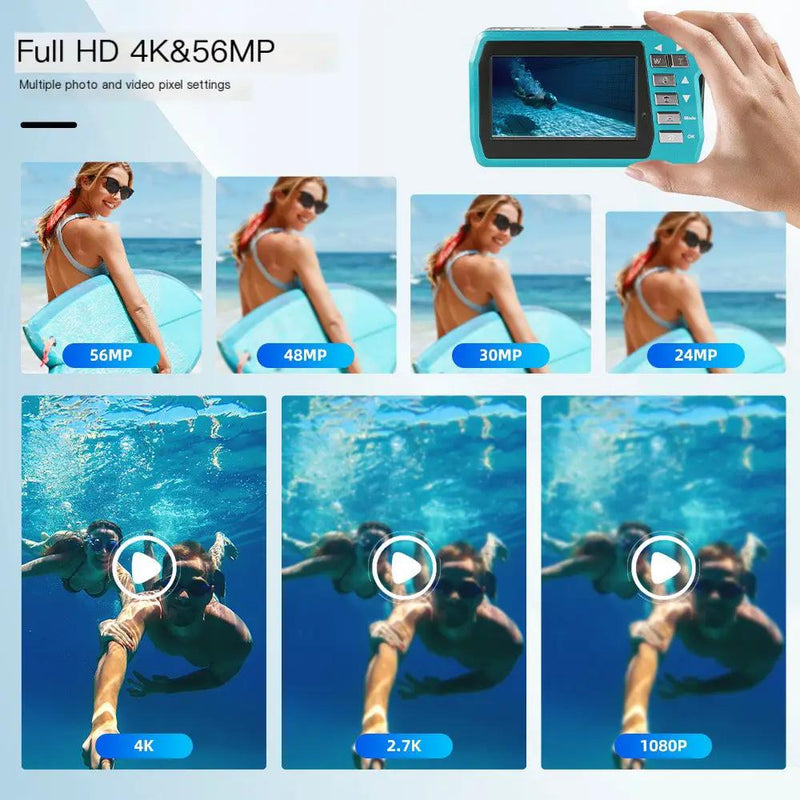 China Dropship Camera 4K Digital Underwater Camera With Dual LCD Screens And 56MP Photo 4K Digital Underwater Camera With 56MP Photos