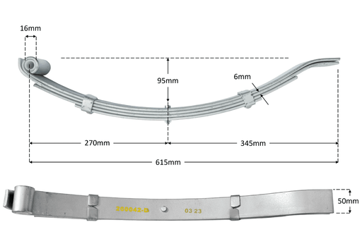 Trojan Multi Leaf Spring Kit Short Series 1000kg for Trailer Suspension Upgrade Heavy Duty – view 2