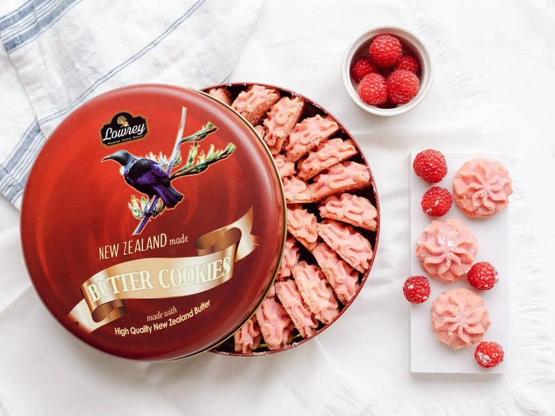 Lowrey Foods Butter Cookies Lowrey 5 Tin Butter Cookie Pack – Raspberry Selection | No Black Sesame Lowrey 5 Tin Butter Cookie Pack – Raspberry Selection | No Black Sesame