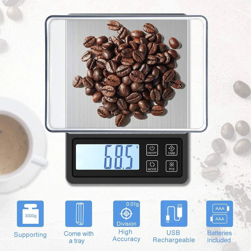 Digital Pocket Scale with USB Rechargeable 3000g/0.1g – view 2