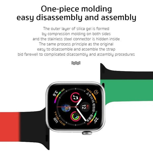 Multicolor Silicone Apple Watch Band 38mm 40mm 41mm 42mm Compatible Series 10 – view 2