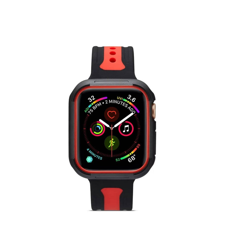 Red and Black Silicone Apple Watch Band 42mm Frame for Series 1 to 3 – view 4