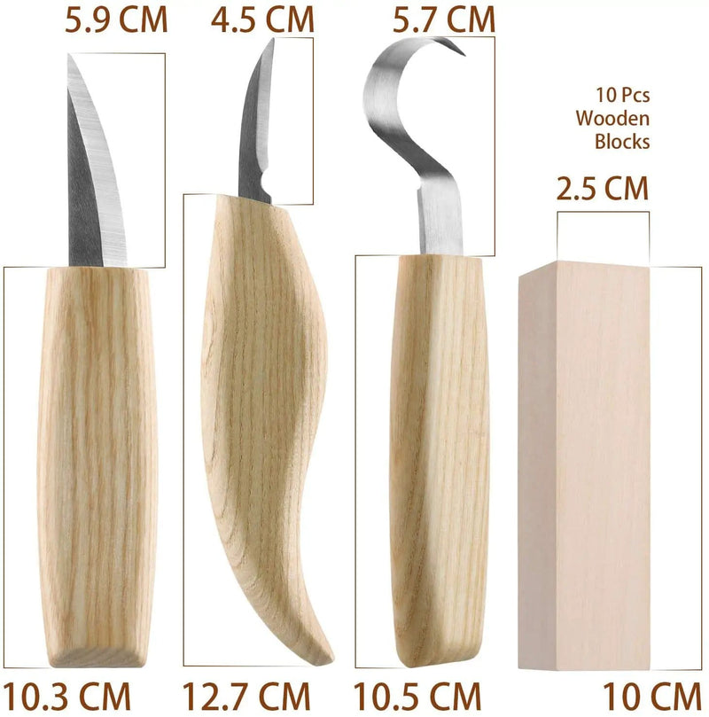 salelink.co.nz Unbranded 17pcs Wood Carving Set 17 Piece Wood Carving Set With Wood Blocks