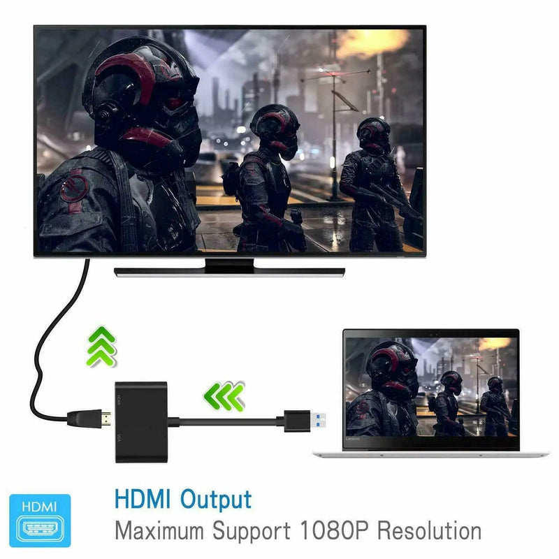 salelink.co.nz Unbranded USB 3.0 to HDMI VGA 1080P Adapter USB 3.0 To HDMI And VGA Adapter Full HD 1080p