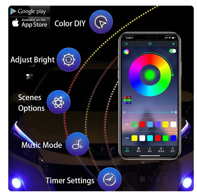 Car Soft Tube Guide Flexible LED Strip Daytime Running Light – view 3